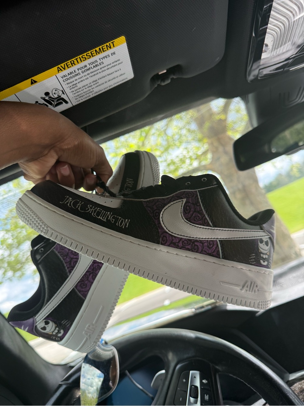 Nike Black & Purple Jack Skellington Air Force 1 Sneakers